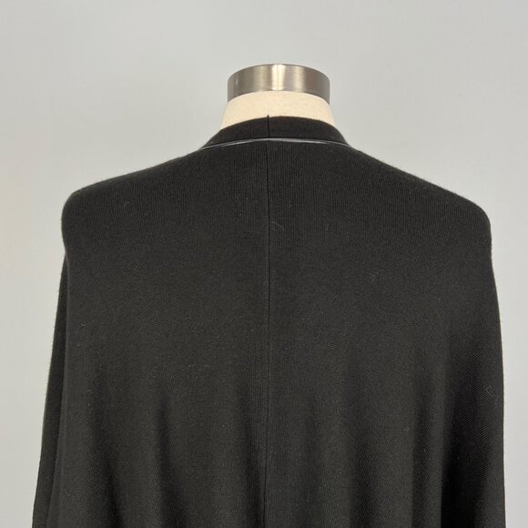 Chicos Womens Embroidered Eyelet Sweater Ruana Poncho Black size Small Medium - Picture 12 of 15